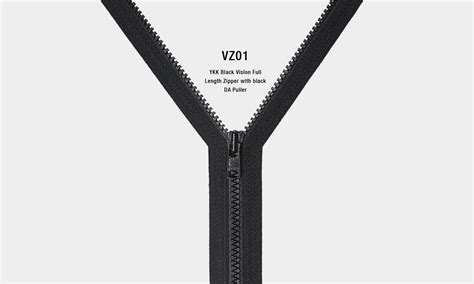 Ykk Black Vislon Full Length Zipper With Black Da Puller Sobike