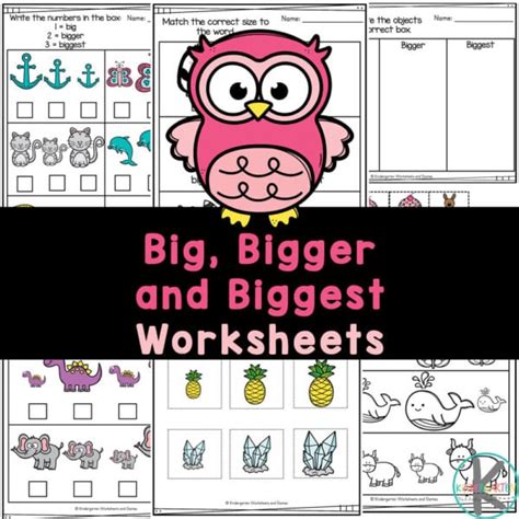 Free Printable Big Bigger And Biggest Kindergarten Math Worksheets