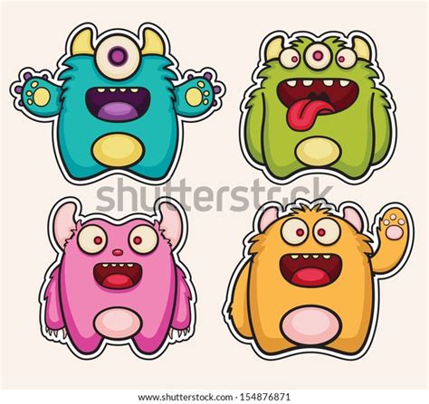 Monster Stickers Stock Vector Royalty Free 154876871 Shutterstock