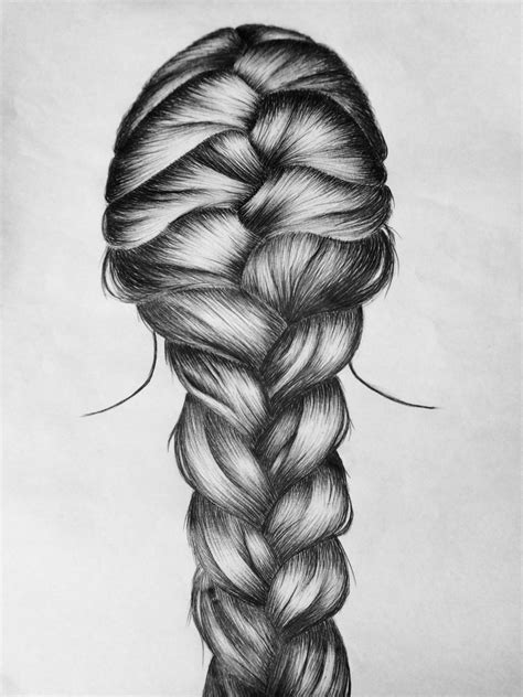 My New French Braid Pen Drawing Drawing Hair Braid How To Draw Hair How To Draw Braids