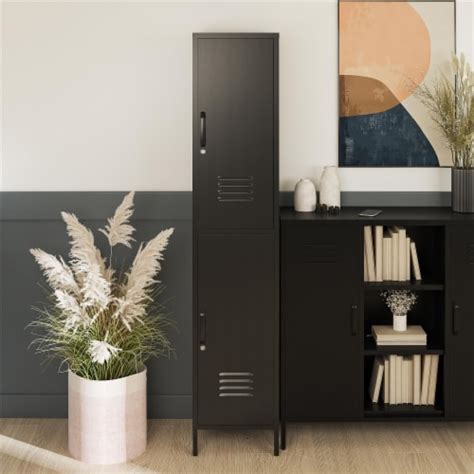 Realrooms Shadwick 2 Door Single Metal Locker Style Storage Cabinet