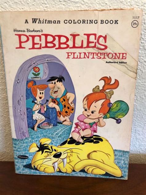 Vintage Whitman Hanna Barberas Pebbles Flintstone Coloring Book ~ Used