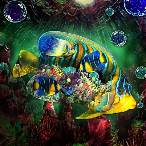 Reef Fish Fantasy Art By Artful Oasis Abstract Digital Art Fantasy