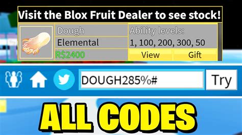 All Dough Fruit Blox Fruits Codes Roblox Blox Fruits Codes Youtube