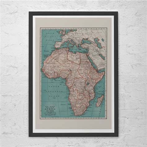 Vintage Africa Map Vintage Map Of Africa Wall Art Vintage Map