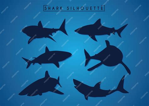 Premium Vector Sharks Silhouette Collection Vector Illustration