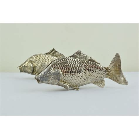 Pair Of Plated Modello Depositato Common Carp Fish Menu Place Or Napkin