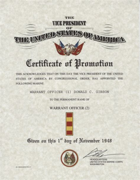United States Marine Corps Warrant Officer Promotion Warrant