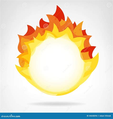 Fire Flame Circle Backdrop Isolated Vector Stock Illustration