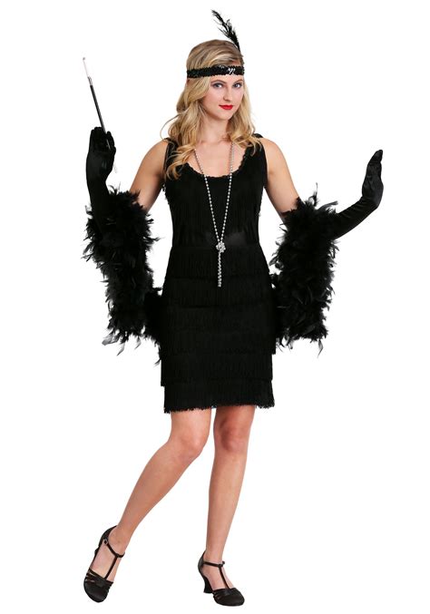 Black Fringe Flapper Dress 1920s Vintage Flapper Dresses Costumes