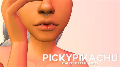 Pickypikachu Tumblr Exclusive Five Year Septum Ring Sims 4