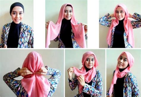 Cara Memakai Jilbab Segiempat Terbaru Simpel Modis 2014 Kursus Hijab Tutorial Hijab Pashmina