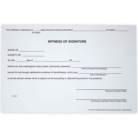 Witness Signature Notary Certificates All State Notary Supplies