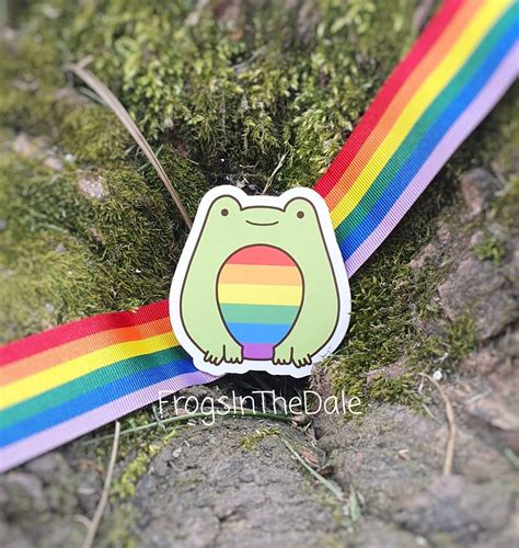 lgbtqia rainbow pride flag frog vinyl sticker frog with etsy hong kong