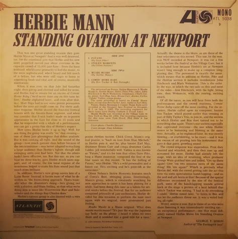 herbie mann lp standing ovation at newport us 1965 atlantic 5038 ebay