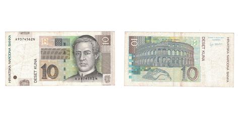 Banknote Croatia 10 Kuna 2001 Km38 Ef40 45 World Paper Money