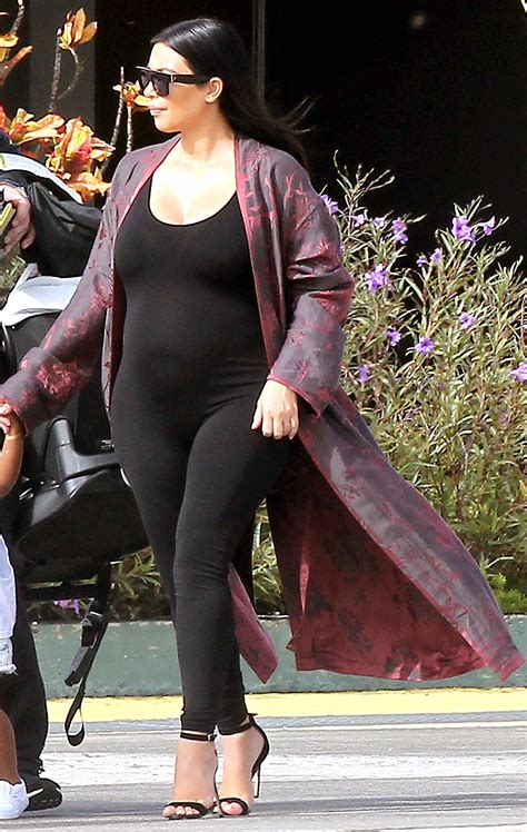 Pregnant Kim Kardashian Teams A Onesie And A Kimono Style Photo