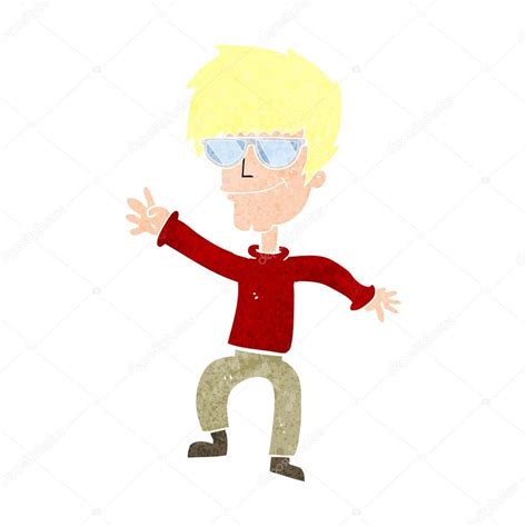 Cartoon Waving Cool Guy Stock Illustration By ©lineartestpilot 41160249