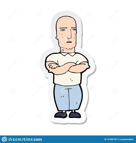 Annoyed Bald Boy Cartoon Royalty Free Stock Photo