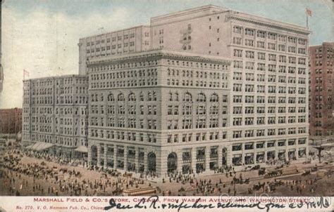 Marshall Field And Co Store From Wabash Ave Chicago Il Postcard