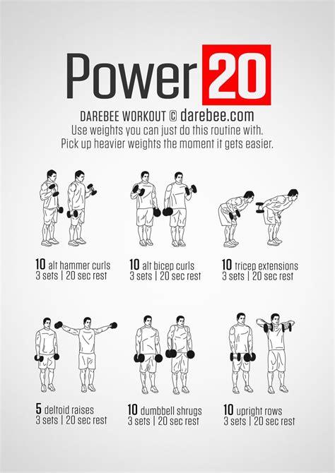 Power 20 Workout Rutinas De Entrenamiento Salas De Entrenamiento