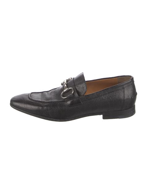 Gucci 1955 Horsebit Accent Leather Loafers Black Flats Shoes