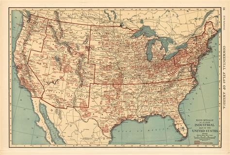 Industrial Map Of The United States By Rand Mcnally And Co 1920 Art