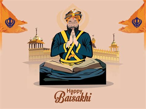 Happy Vaisakhi Festival Background With Creative Illustration 2154395