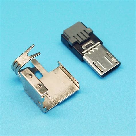 25set 2 In 1 Solderless Usb Male Connector Punctured Type Micro Male