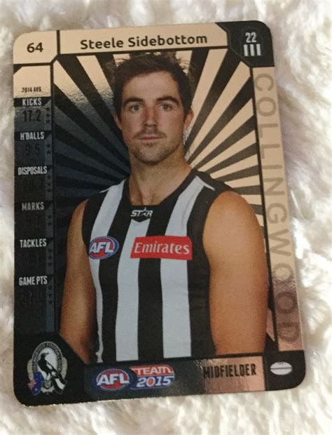2015 Afl Teamcoach Silver Card Collingwood Magpies Steele Sidebottom