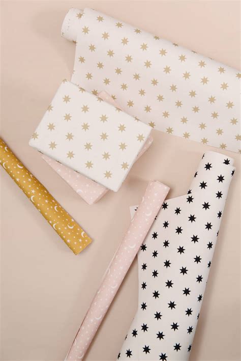 Star Print Luxury Wrapping Paper By Abigail Warner