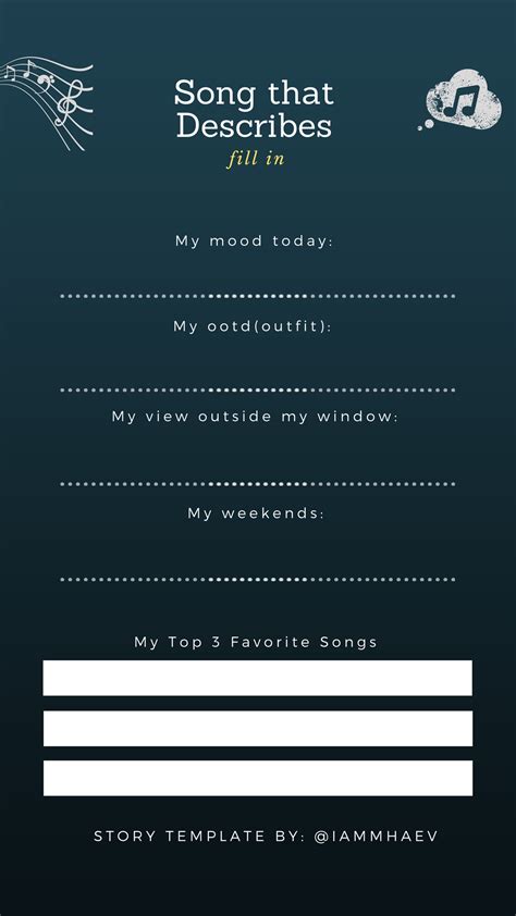 Song that describes (fill in) Instagram Story Templates | Instagram story template, Story ...