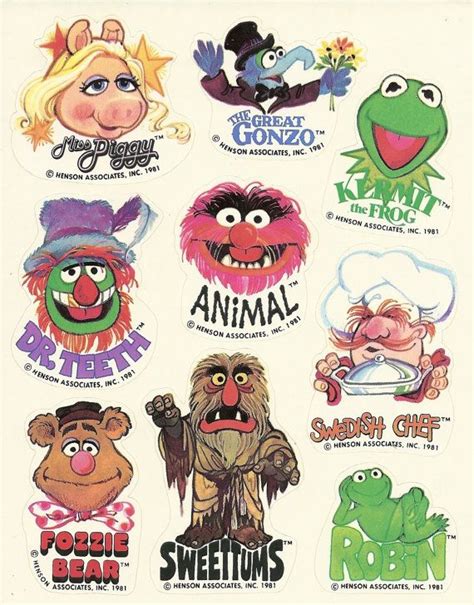 Vintage 1981 Hallmark Muppets Sticker Sheet Stickers Miss Piggy The