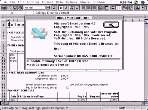 Winworld Microsoft Office 30 For Macintosh Excel 40