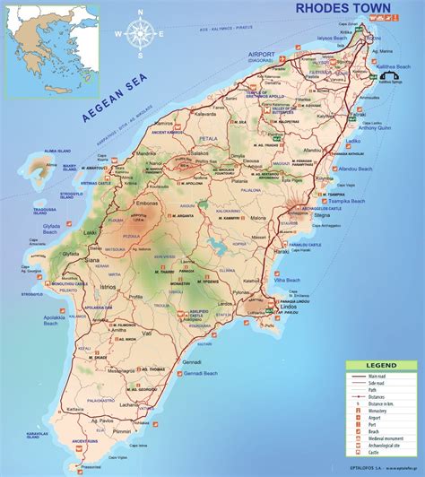 Dit keer was kemar lawrence kapitein: Géographie et Carte de Rhodes - Guide de Voyage - Rhodes ...