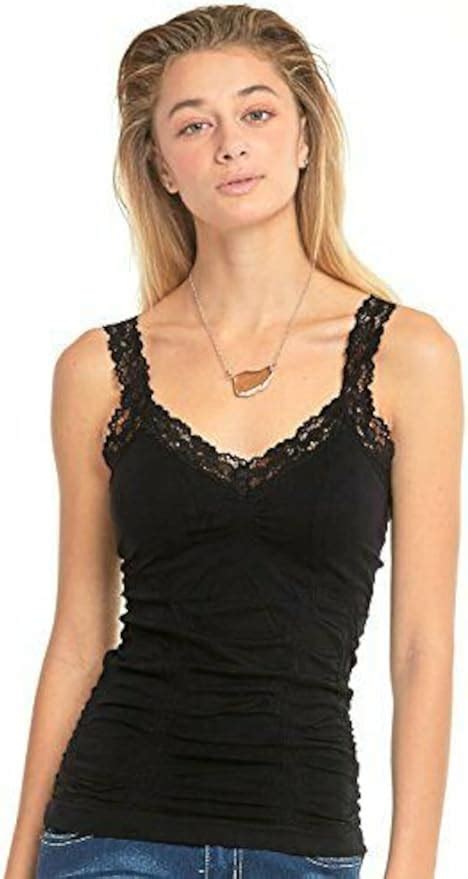 Womens Lace Trim Camisoles Black At Amazon Womens Clothing Store