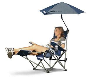 Can be personalized and painted in many of our designs. Reclining Camping Chair With Footrest Blue Umbrella Canopy ...
