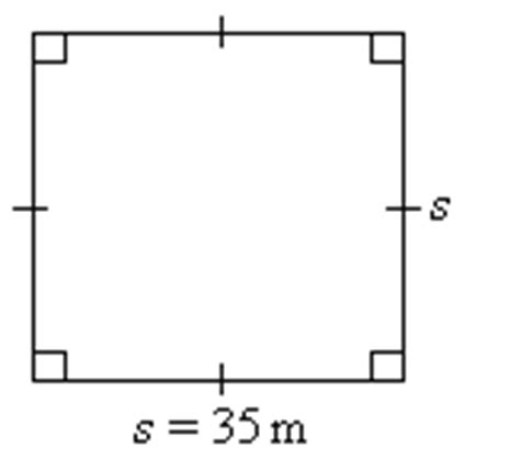 To find the perimeter, multiply by 4: Perimeter
