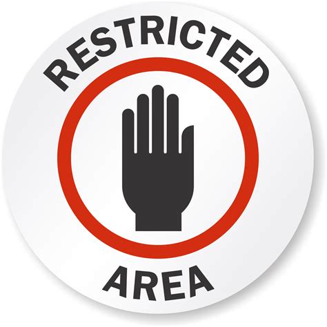 restricted area adhesive floor sign sku sf 0063