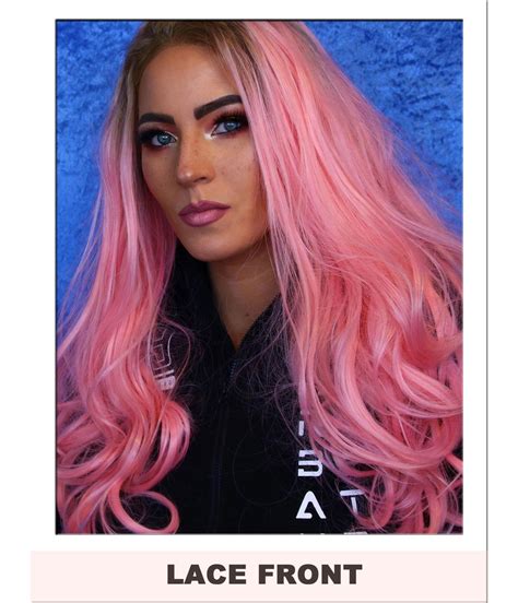 Long Pastel Pink Lace Front Wig Lace Front Wigs Uk Star Style Wigs