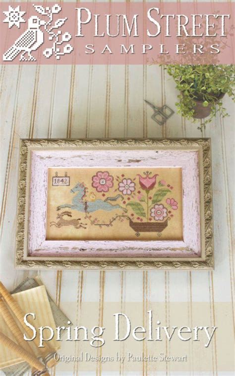 It is a black and white symbol pattern. PLUM STREET SAMPLERS Spring Delivery counted cross stitch ...