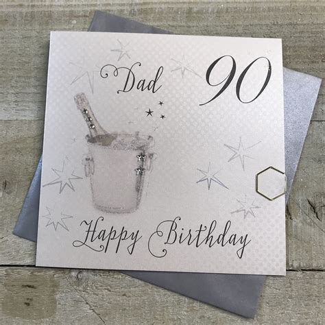 Buy WHITE COTTON CARDS Champagne Bucket Dad Happy Handmade Th Birthday Card White Wbs