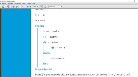 Exercices corrigés d Algorithmique Représentation binaire YouTube