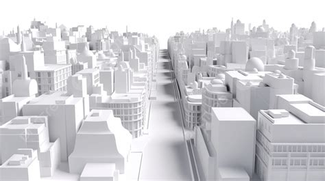 The White City Has Been Rendered In 3d Background 3d Illustration Big