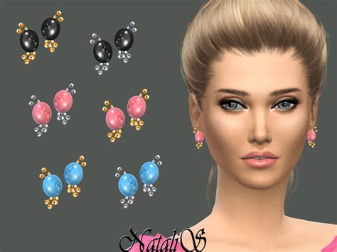The Sims Resource Gemstone Stud Earrings By Natalis Sims 4 Downloads
