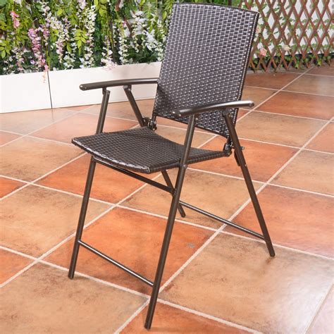 The warm natural finish and rich steely legs on this round wicker chair make for a dynamic combo that is sure to infuse any room with contemporary flair. US Indoor Outdoor Rattan Wicker Folding Chairs 4Pcs ...