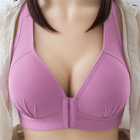 Buy Shakeproof Push Up Bra Breathable Front Button Comfort Gather