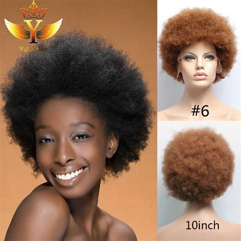 Afro Kinky Human Hair Wigs For Black Women Natural Curly Bob Wigs Human Hair Lace Front Wig With