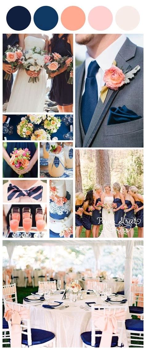 18 Peach And Classic Navy Blue Inspired Wedding Ideas Weddinginclude