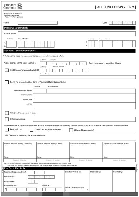 Account Closing Form Standard Chartered Fill Out Sign Online And